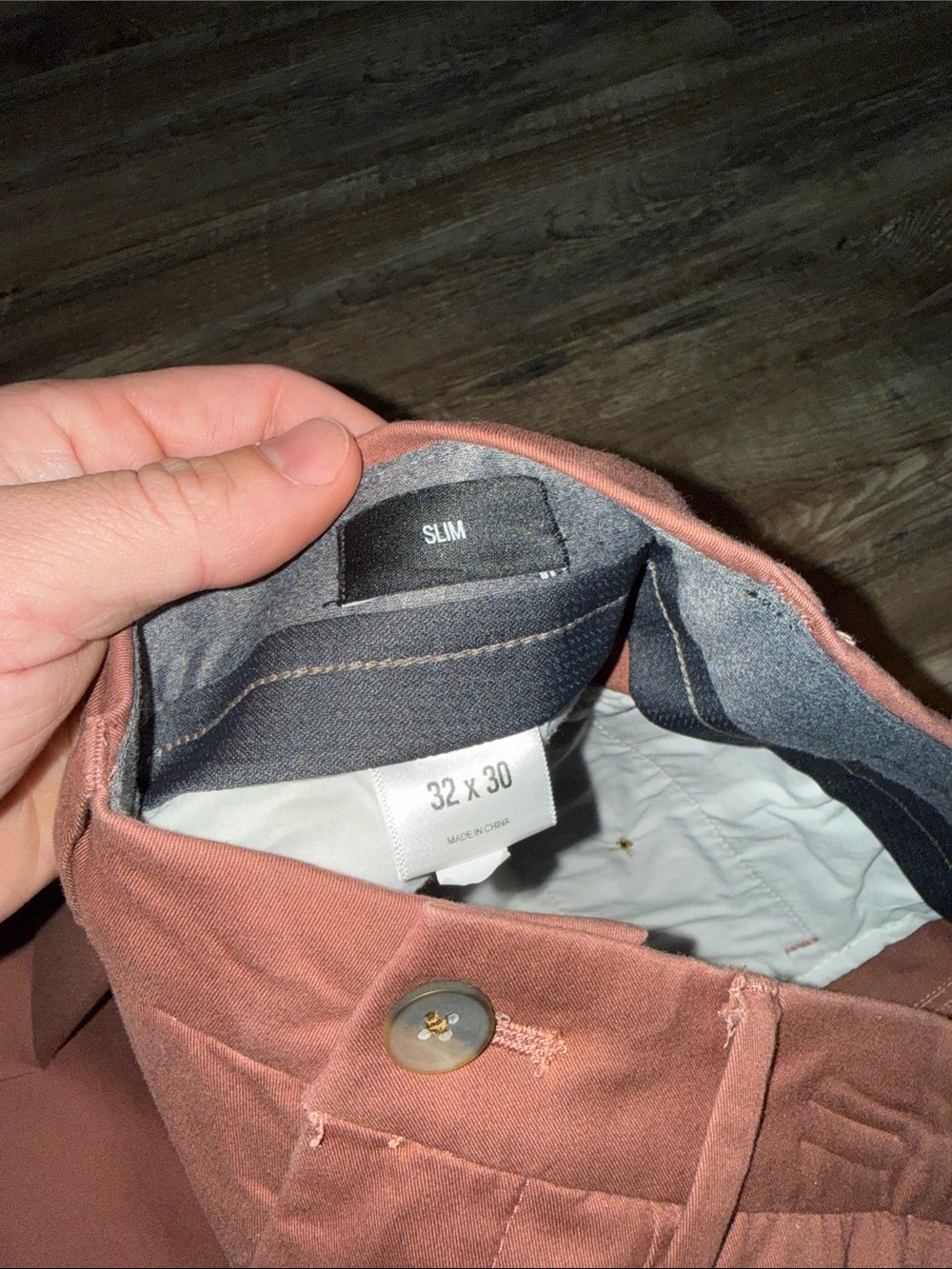 Express Men's Rust-Brown Chino Pants - Picture 3 of 3